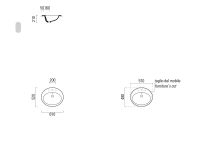 Раковина GSI City MASIAN встраиваемая 61х52 схема 1