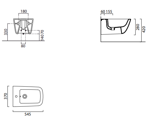 Подвесное керамическое биде GSI Sand 90651