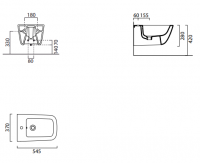 Подвесное керамическое биде GSI Sand 90651 схема 1