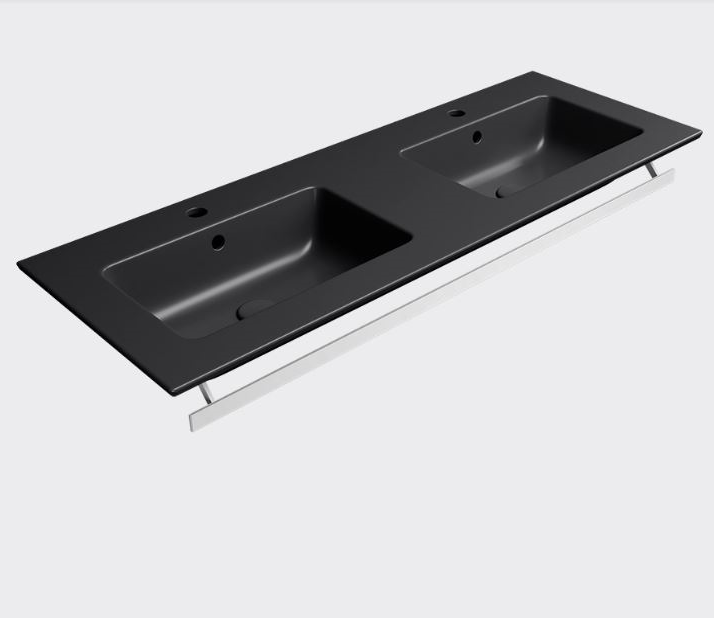 Черная двойная раковина GSI Pura 122x46