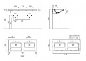 Двойная раковина GSI NORM 8627111 125х50 ФОТО