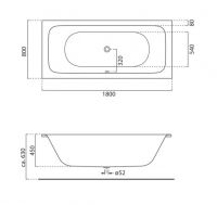 Встраиваемая ванна GSI Sand VASAND80 180х80 схема 4