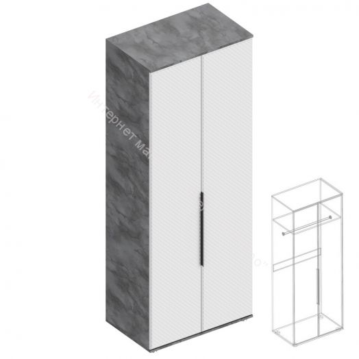 Шкаф 2-ств. для одежды "Лео 2" 800