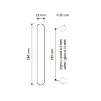 Ручка-скоба Linea Cali Grip Pelle 1711 MN схема