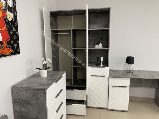 Шкаф 2-ств. с 2 ящиками "Лео 2" 800