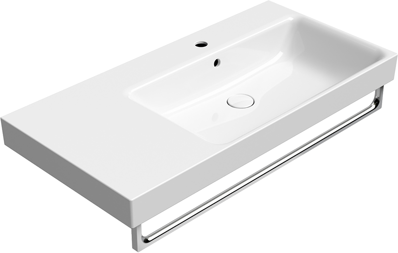 Изображение Раковина подвесная/накладная с большой чашей GSI Nubes 9628 100х50 с переливом