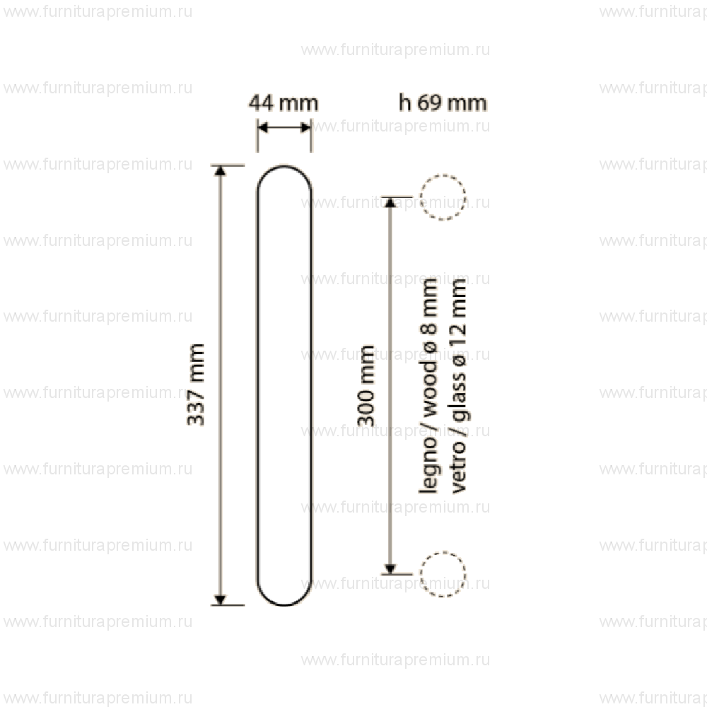 Ручка-скоба Linea Cali Ibis 691 MN 300