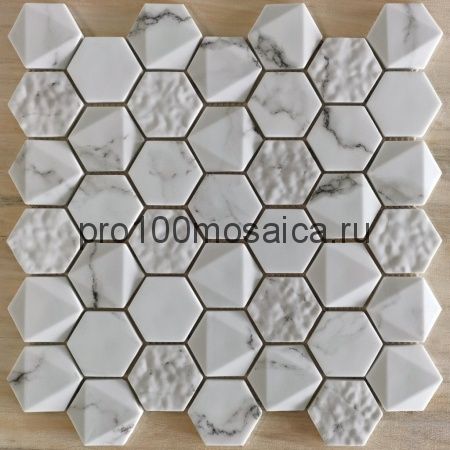 Volume White. Мозаика серия CRYSTAL, размер, чип 48*48 мм:300*303*6.5 (Bonaparte)