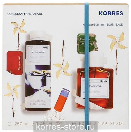 KORRES ПОДАРОЧНЫЙ НАБОР "СИНИЙ ШАЛФЕЙ" ДЛЯ НЕГО