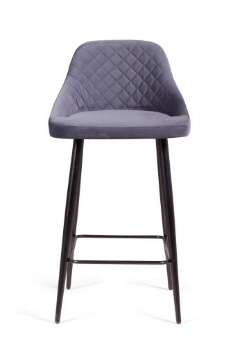 Стул барный Douglas ромб, бархат светло-серый 26