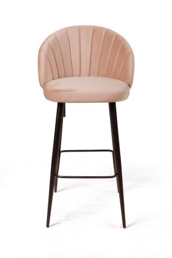 Стул барный Mont Blanc, бархат бежевый 5 / черный конус