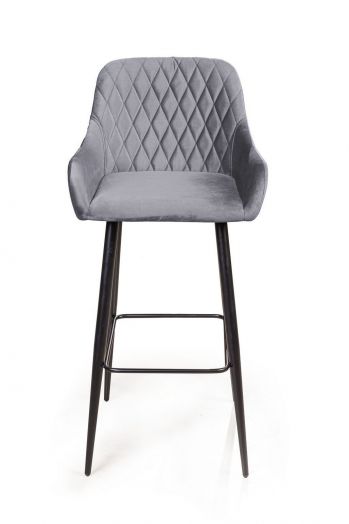 Стул барный Robert, бархат светло-серый 26