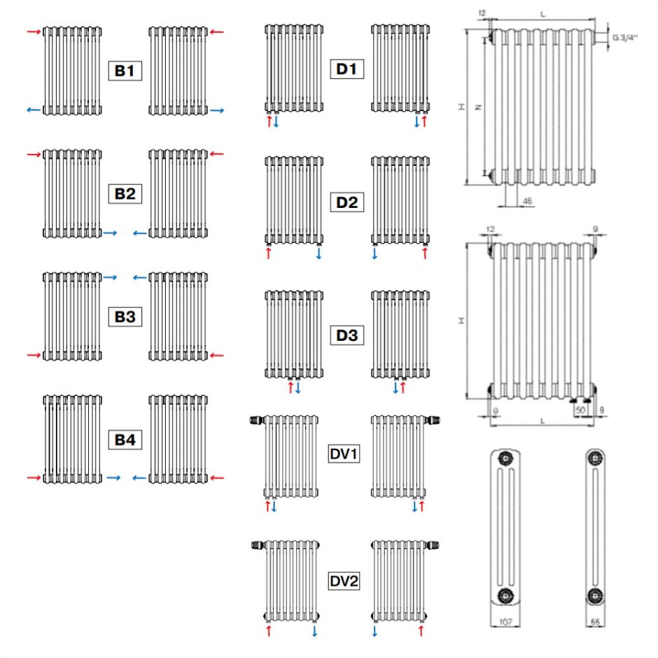 Стальной трубчатый радиатор Rifar TUBOG 3180 подключение нижнее центральное Антрацит (DB_703) ФОТО