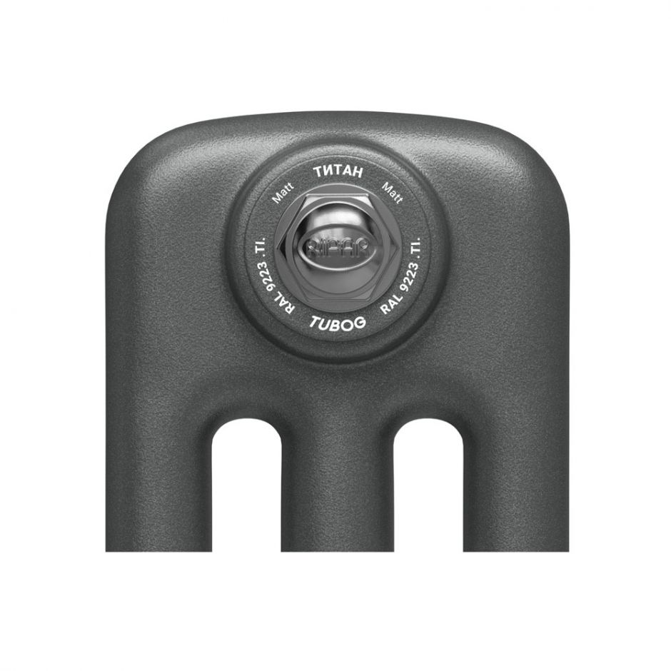 Стальной трубчатый радиатор Rifar TUBOG 2200 5 секций подключение нижнее одностороннее с термоклапаном Титан (RAL 9223)