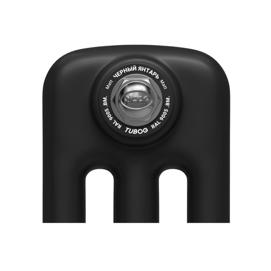 Изображение Стальной трубчатый радиатор Rifar TUBOG 2180 10 секций подключение нижнее центральное Черный янтарь матовый (RAL 9005)