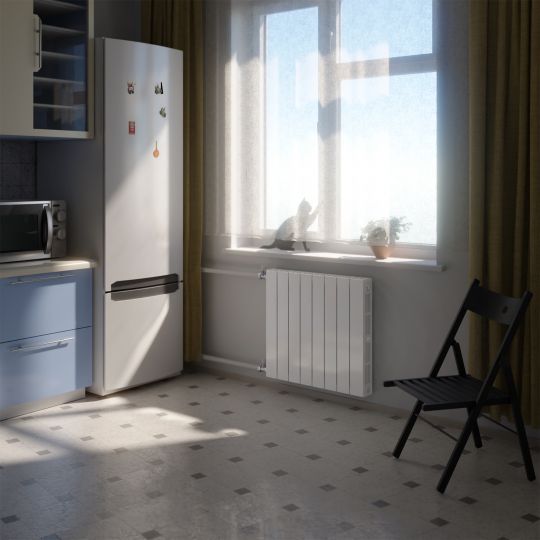 Биметаллический радиатор Rifar SUPReMO 500 боковое подключение Белый (RAL 9016) схема 5