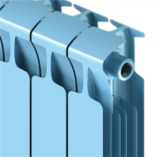 Биметаллический радиатор Rifar Monolit 500 боковое подключение Сапфир (RAL 5024) схема 6