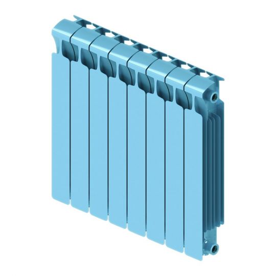 Биметаллический радиатор Rifar Monolit 500 боковое подключение Сапфир (RAL 5024) схема 2