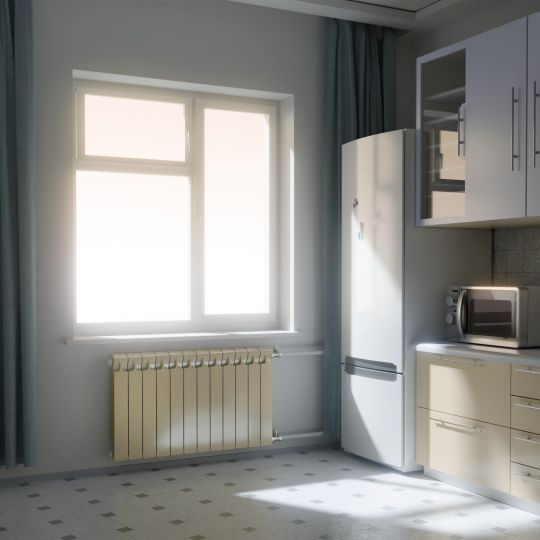 Биметаллический радиатор Rifar Monolit 500 боковое подключение Айвори (RAL 1013) схема 7