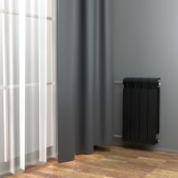 Биметаллический радиатор Rifar SUPReMO Ventil 350 нижнее правое подключение Антрацит (DB_703) схема 4