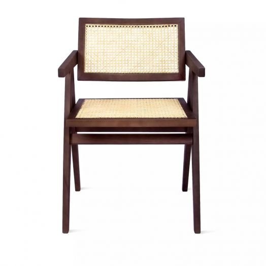 Стул с подлокотниками Franz, бук натуральный, лак темный орех