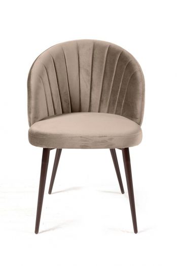 Стул Mont Blanc, бархат пепельно-бежевый 25 / черный конус