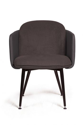 Стул с подлокотниками Phoenix (Феникс), ткань комбинированная с экокожей, черный