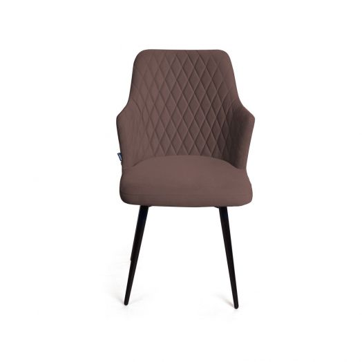 Стул поворотный на 360 градусов Hunt ромб, велюр шоколад maxx 232 / чёрный конус