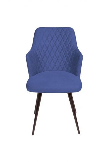 Стул поворотный на 360 градусов Hunt ромб, бархат синий 29 / чёрный конус