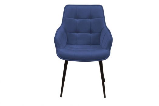 Стул с подлокотниками Capri, бархат синий 29 / опора конус