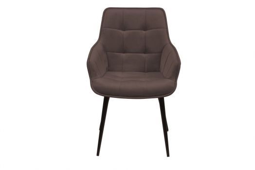 Стул с подлокотниками Capri, бархат антрацит 14 / опора конус