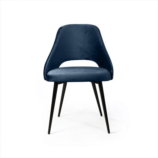 Стул William, бархат синий 29/ черный конус