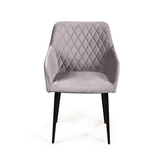 Стул с подлокотниками Robert, бархат светло-серый 26