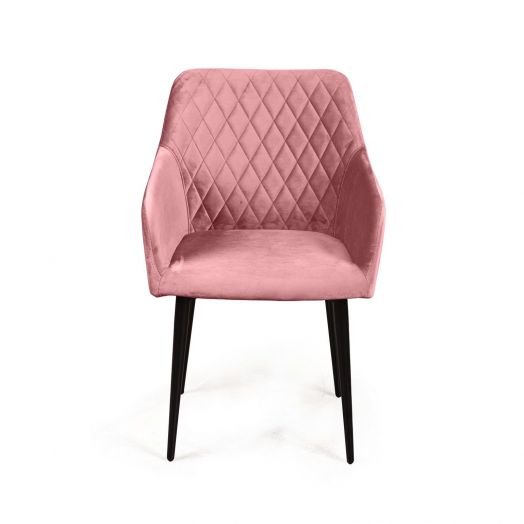 Стул с подлокотниками Robert, бархат пудровый 15