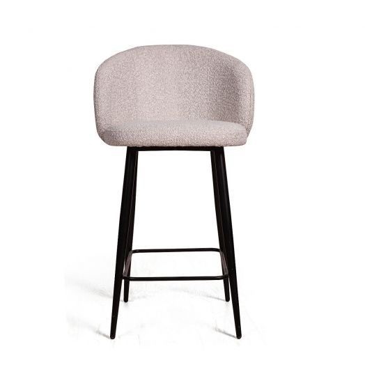 Стул полубарный Vito поворотный 360 градусов, букле серый