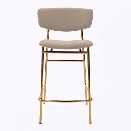 Стул полубарный Deimos, микровелюр латте, опоры золото