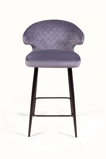 Стул полубарный Richard ромб, бархат серый 27