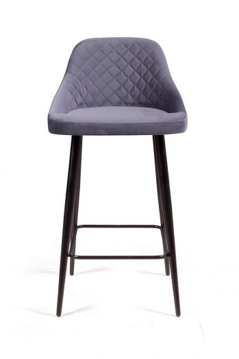 Стул полубарный Douglas ромб, бархат серый 27