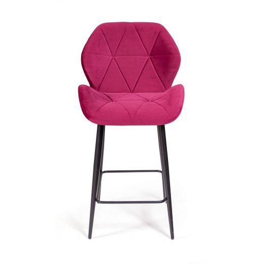 Стул полубарный Crystal, бархат винно-красный 16