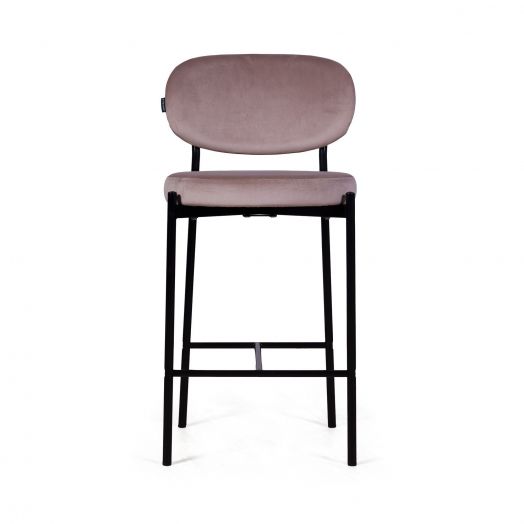 Стул полубарный Mason, бархат светло-серый 26