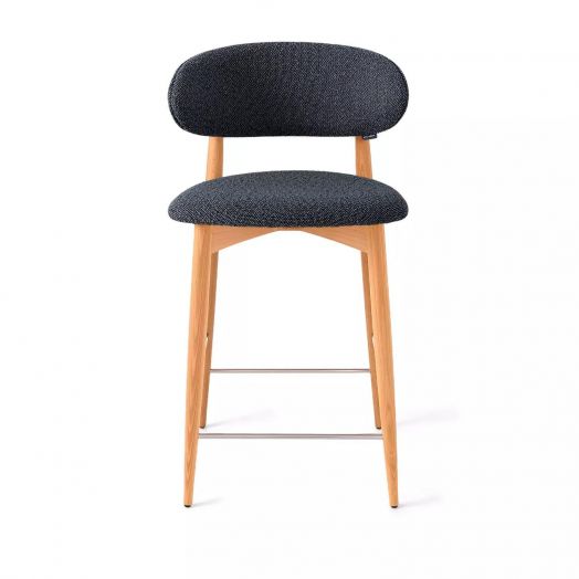 Стул полубарный Paolo бук натуральный, ткань, темно-серый