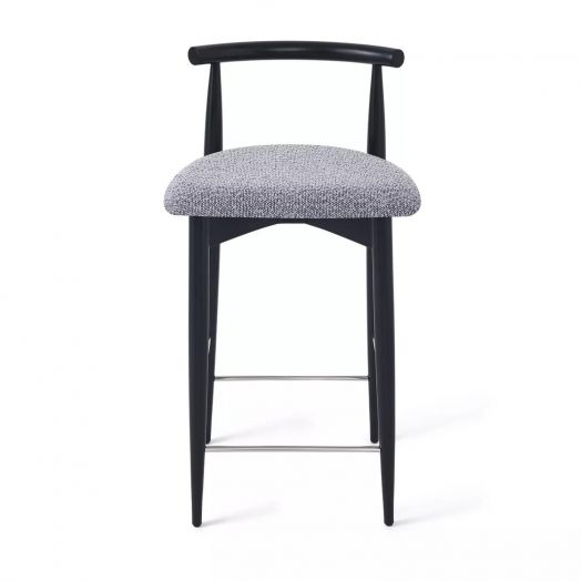 Стул полубарный Diana, бук натуральный (эмаль черная), серый