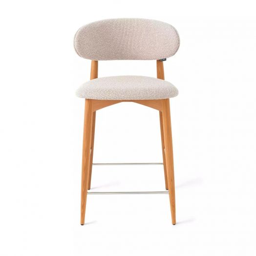 Стул полубарный Paolo бук натуральный, ткань, бежевый