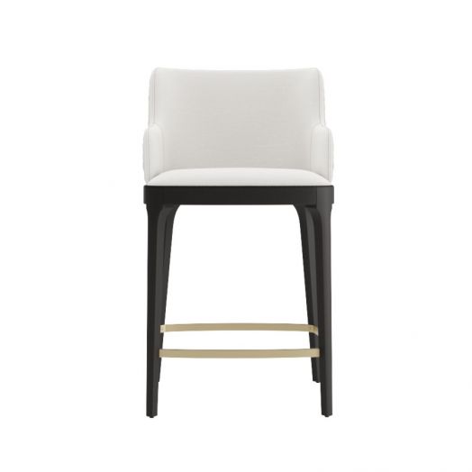 Кресло полубарное Magda, массив бук, рогожка белый