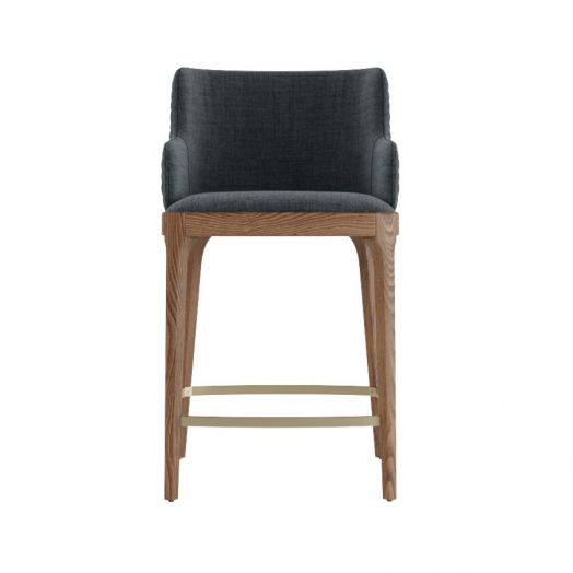 Кресло полубарное Magda, массив бук, рогожка черный