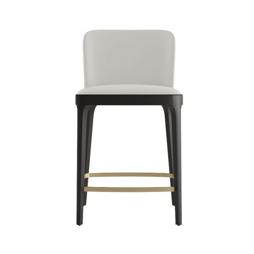 Стул полубарный Magda, массив бук, рогожка белый