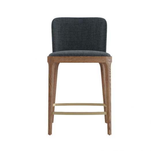 Стул полубарный Magda, массив бук, рогожка черный