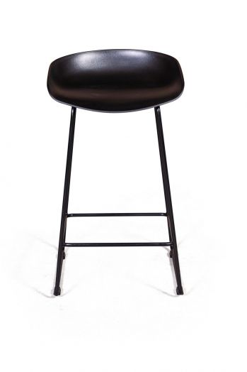 Стул полубарный Leo пластик черный