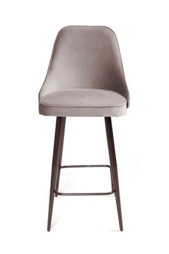 Стул полубарный Oliver, бархат пепельно-бежевый 25/ чёрный конус