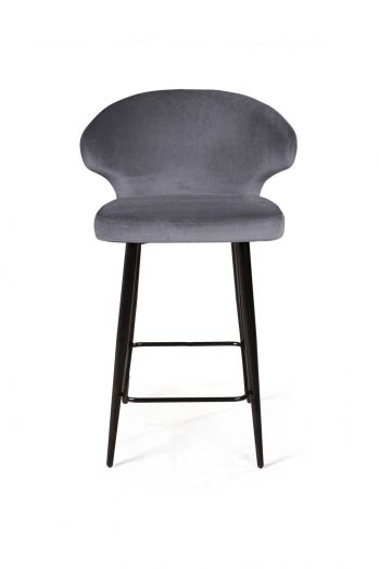 Стул полубарный Richard, бархат серый 27